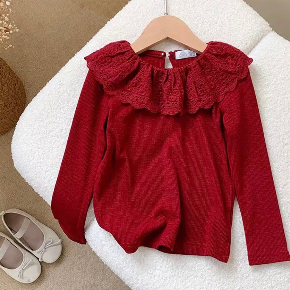 Broderie Collar Top (3 colours)