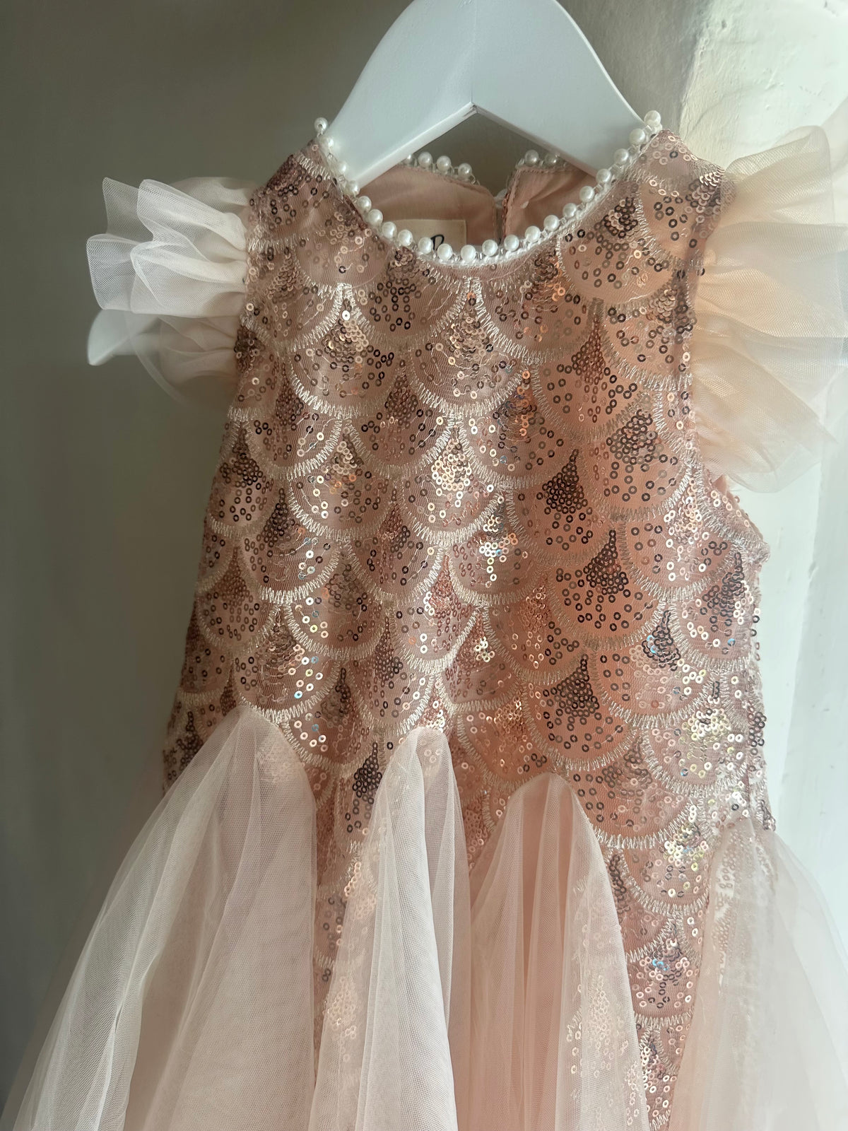 Blush Pink Scallop Shell Dress
