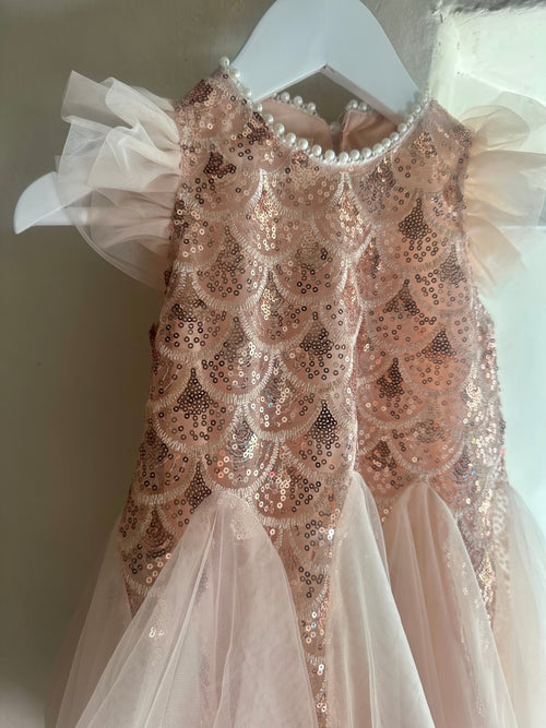 Blush Pink Scallop Shell Dress