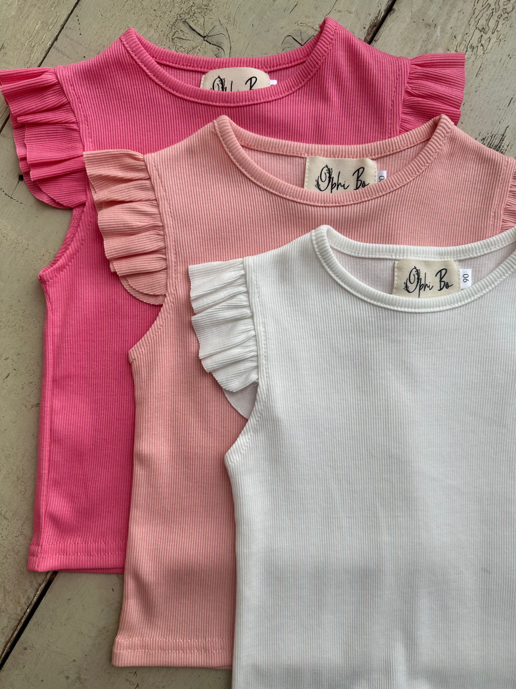 Fine ribbed Frill T-shirt