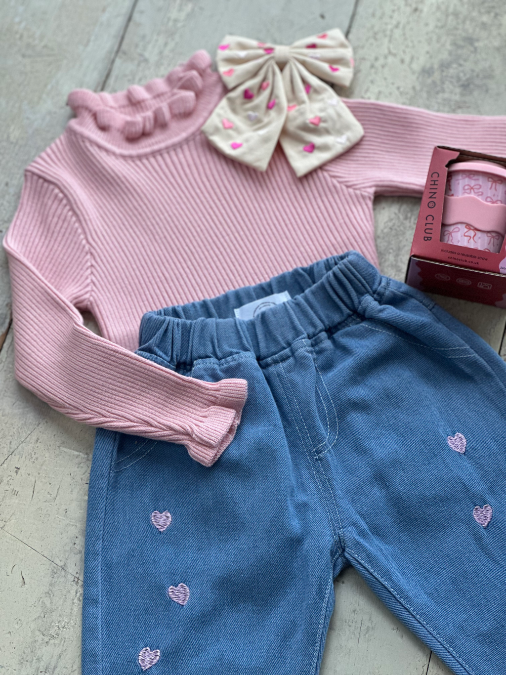 Embroidered Heart Jean