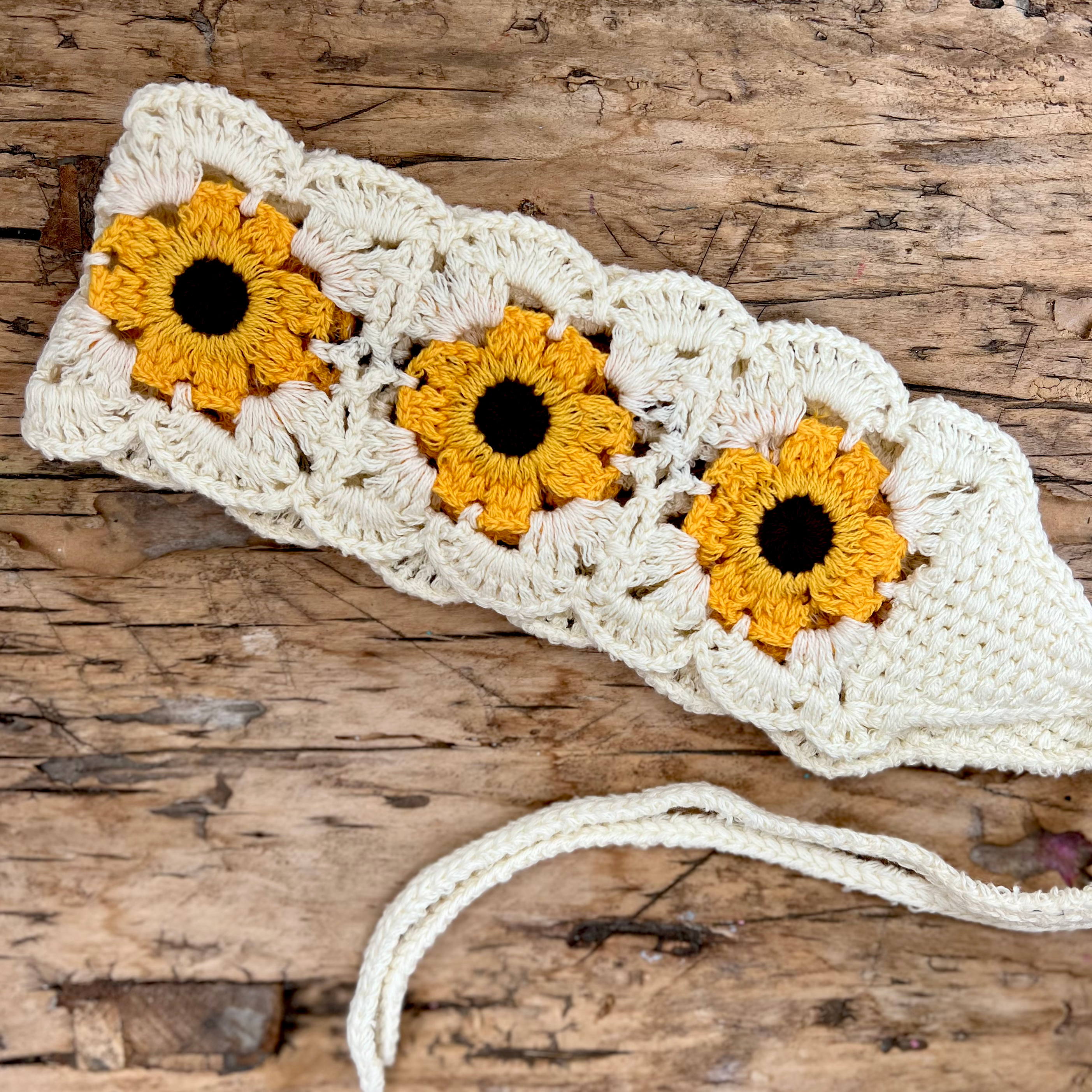 Sunflower crochet headband