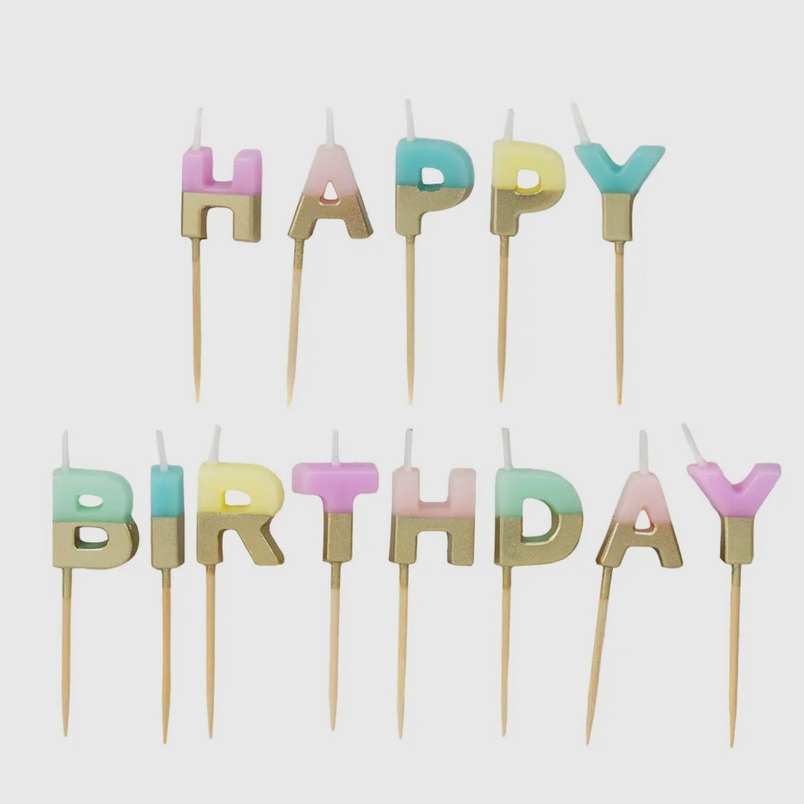 Happy Birthday candles PASTEL