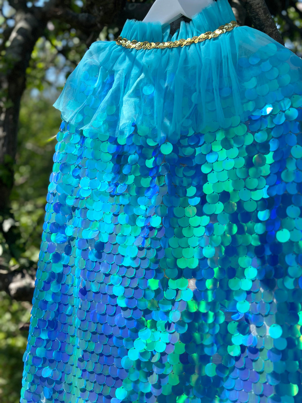 Collar mermaid cape (blue )