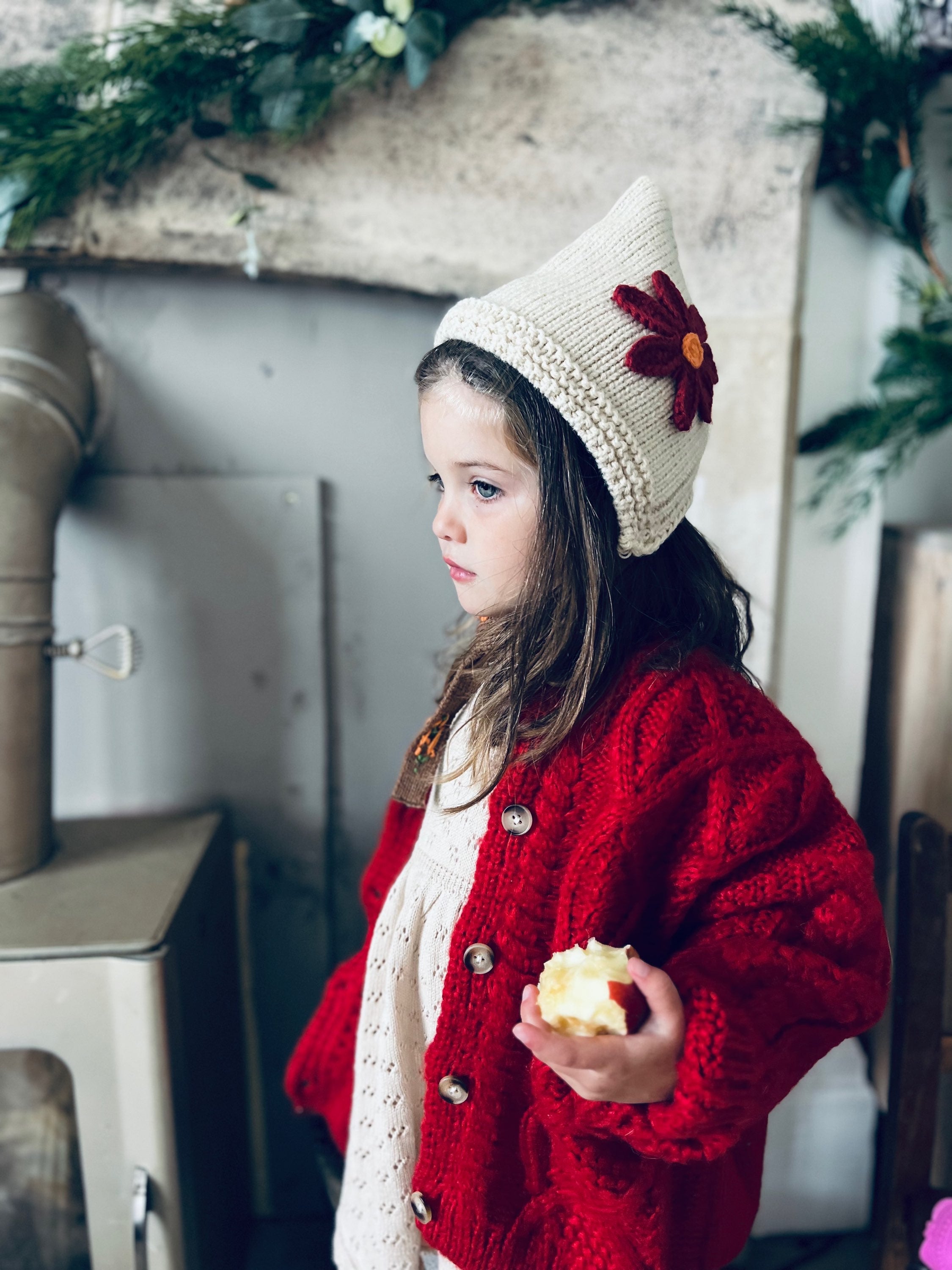 Hygge knitted cardigan BERRY RED