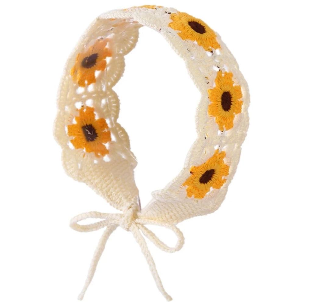 Sunflower crochet headband