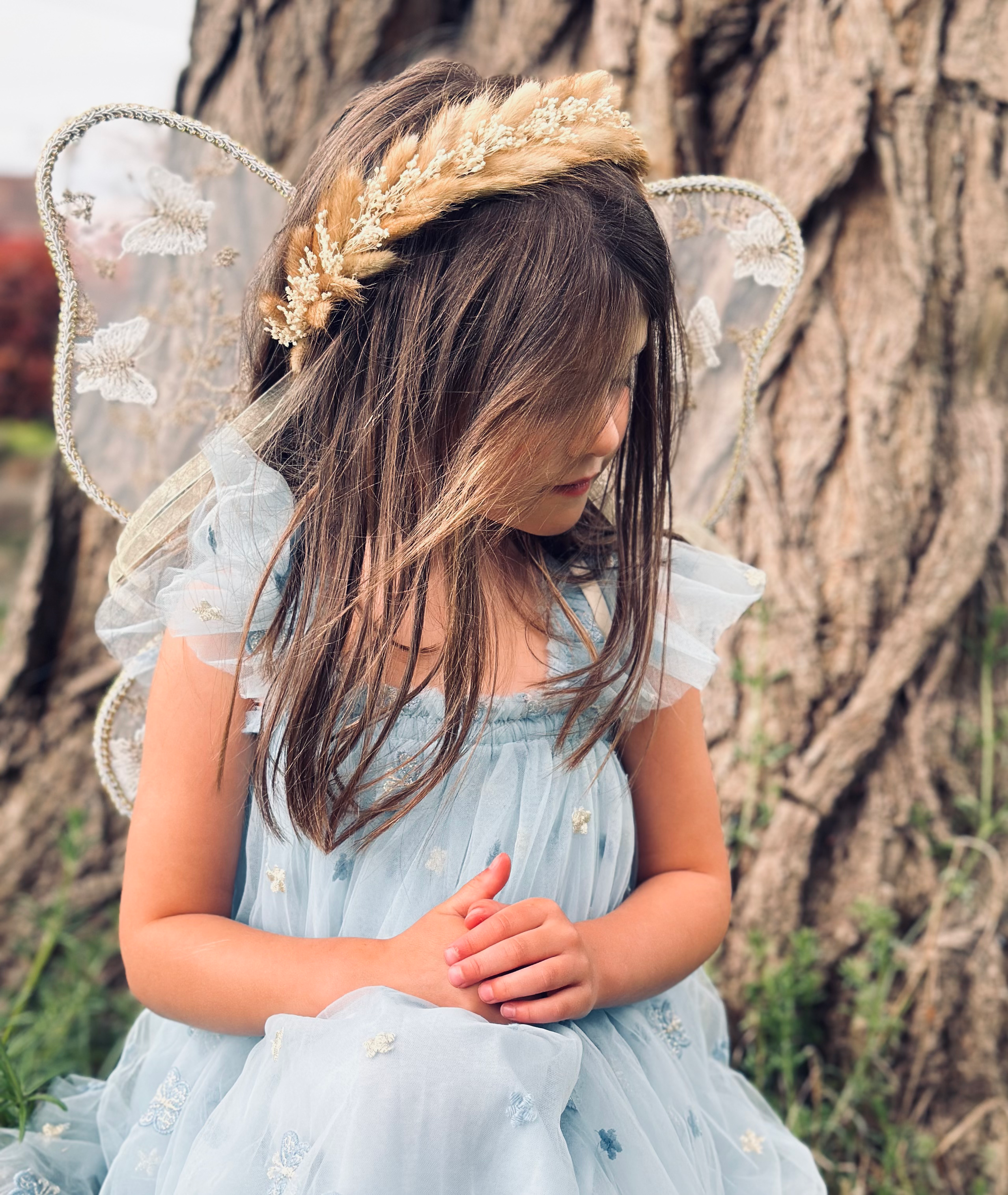Daphne Dried bunny tail Flower Crown