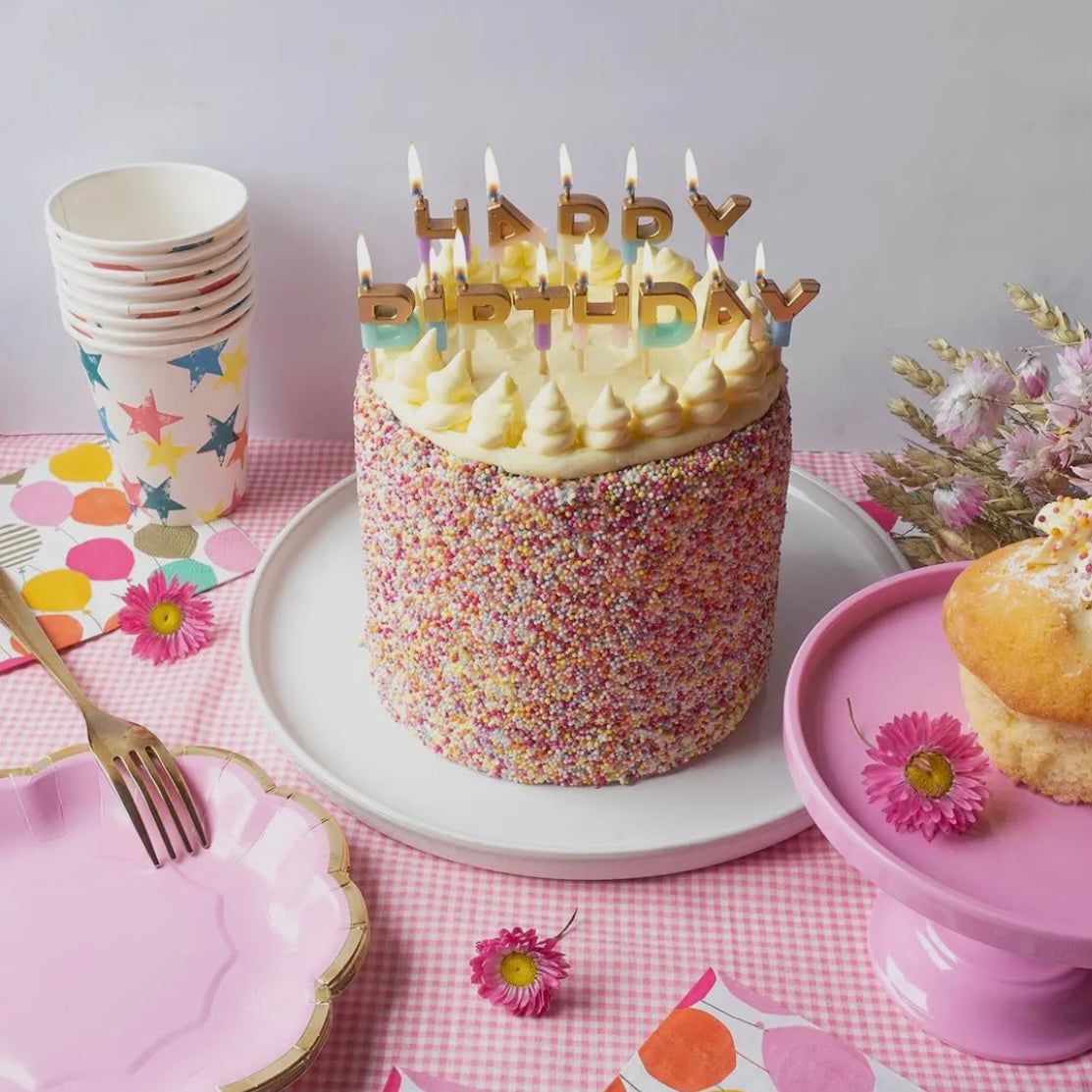 Happy Birthday candles PASTEL