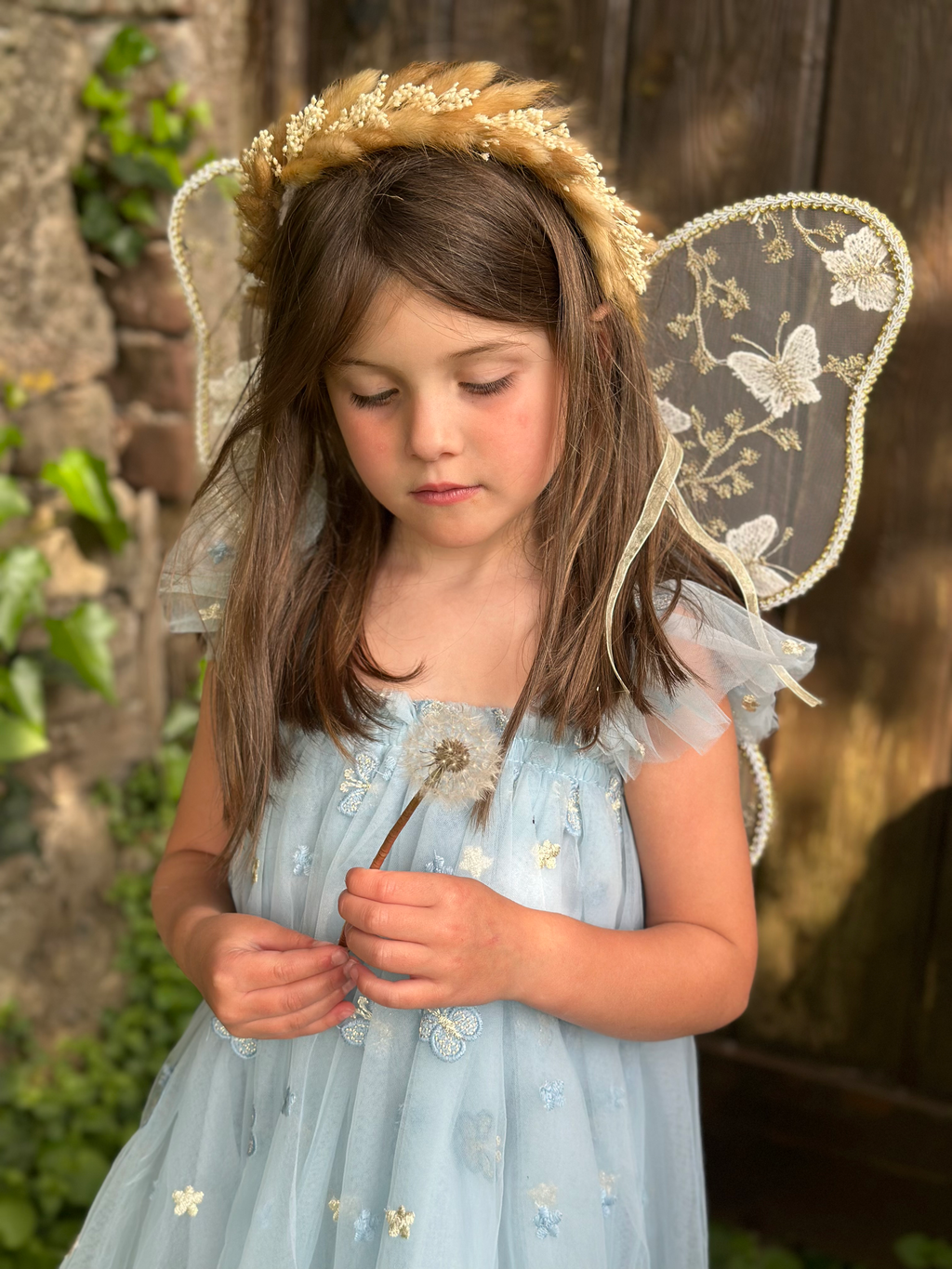 Daphne Dried bunny tail Flower Crown