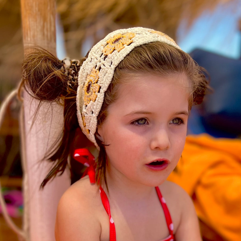 Sunflower crochet headband