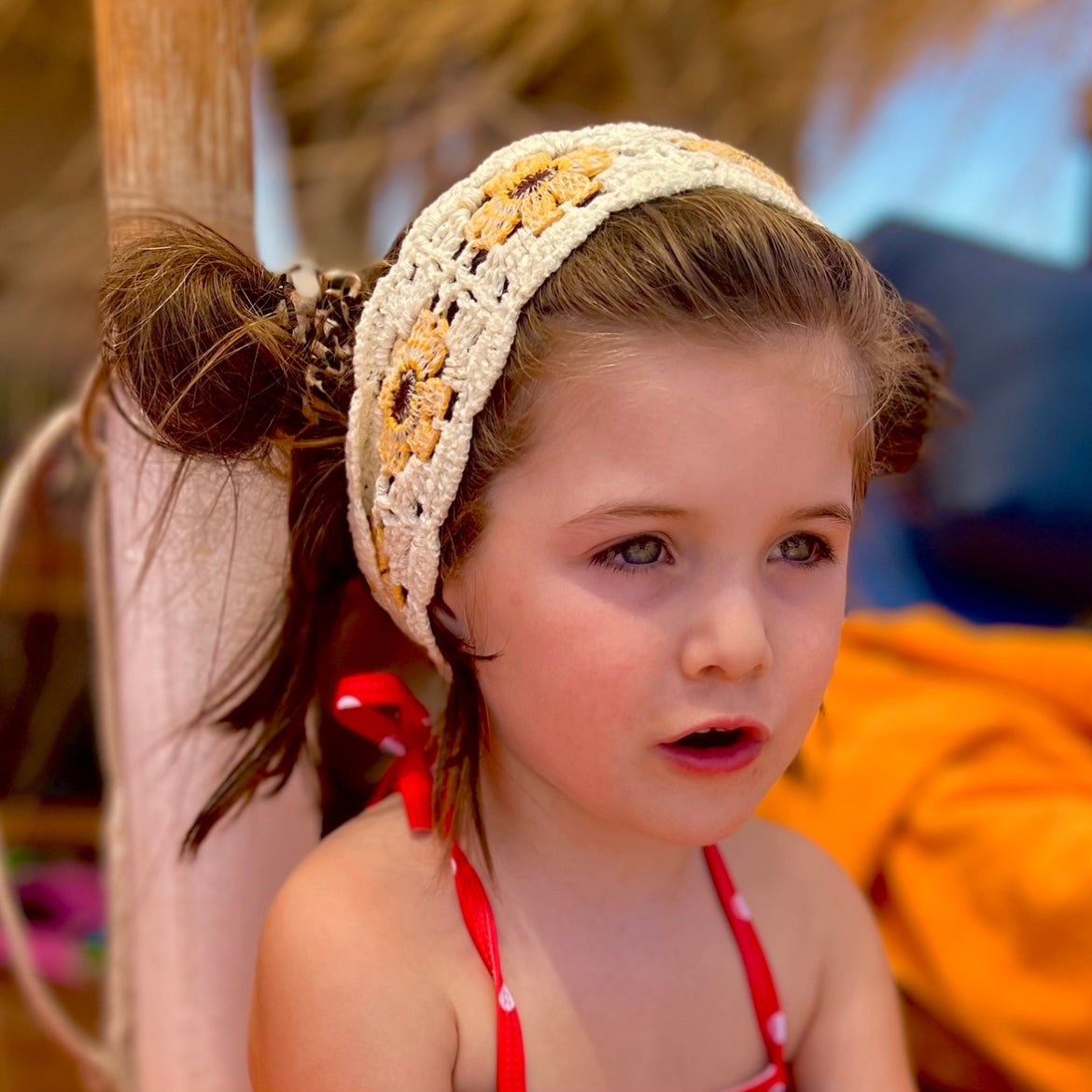 Sunflower crochet headband