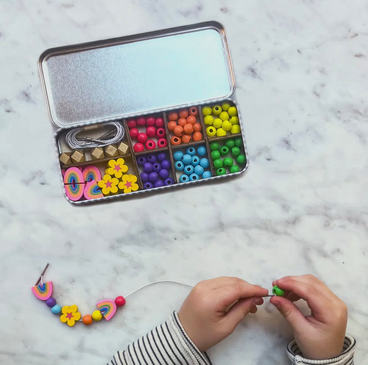 Cotton Twist Rainbow bead bracelet kit