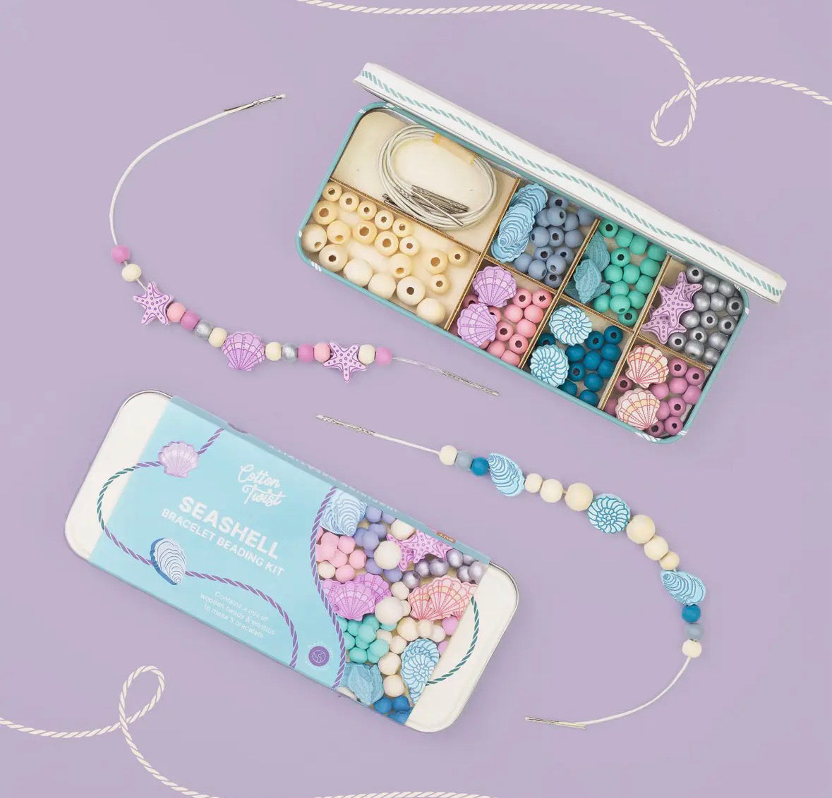 Cotton Twist Seashell bead Bracelet kit