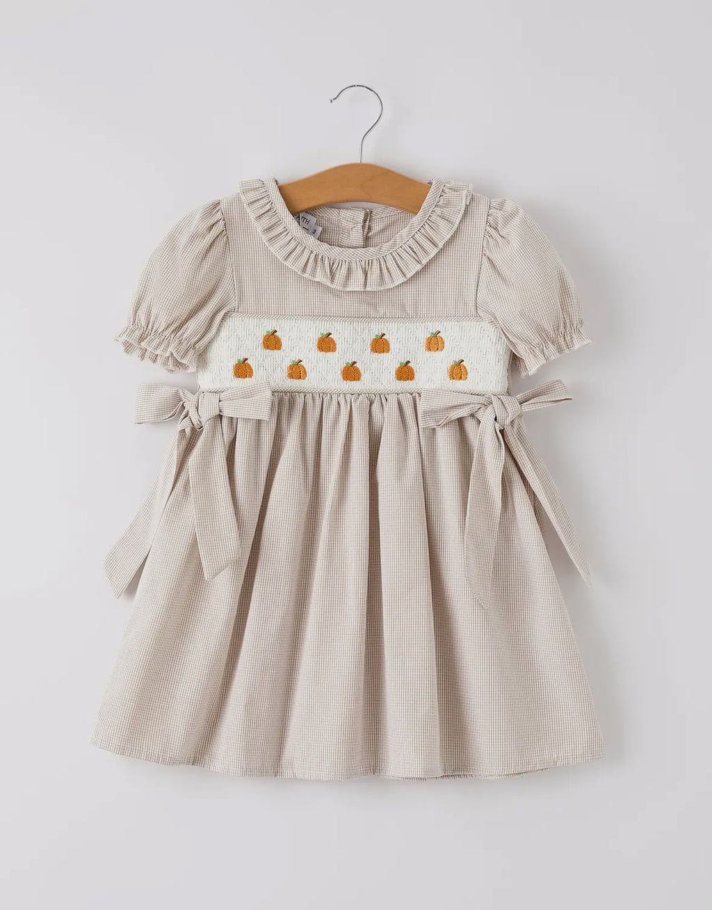 Pumpkin Embroidery Smock Dress
