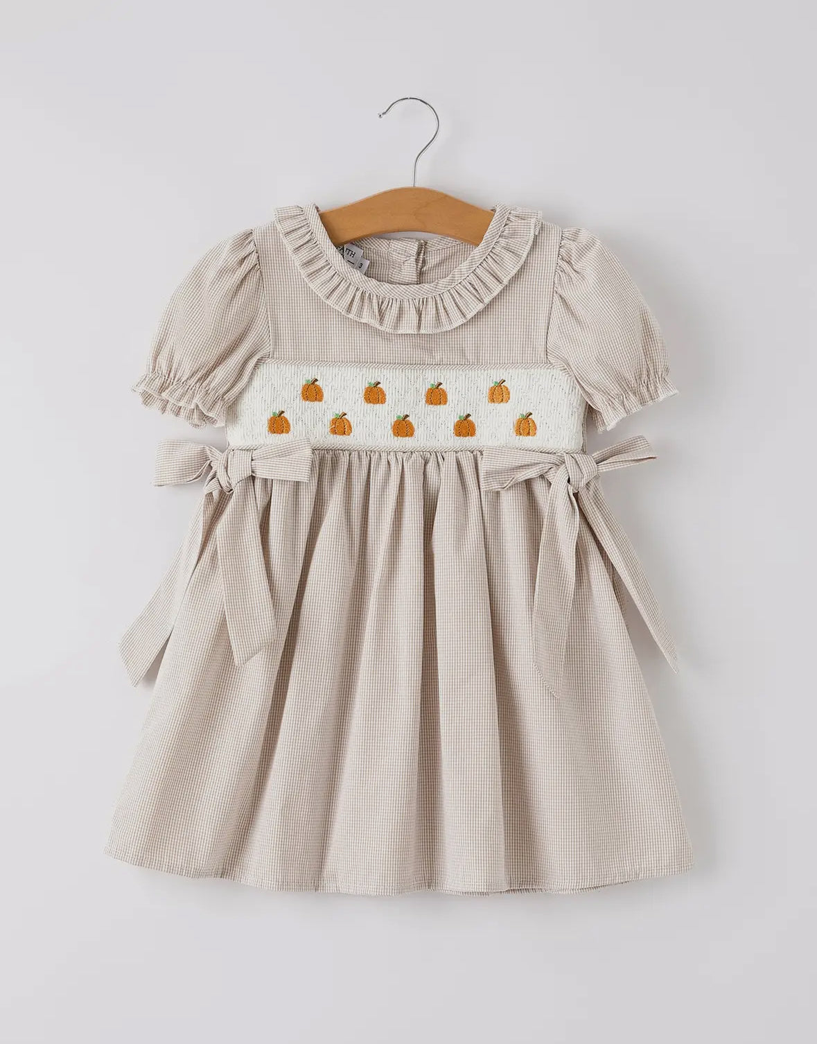 Pumpkin Embroidery Smock Dress