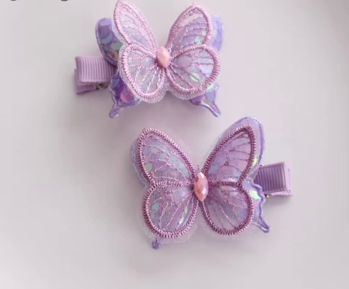 Butterfly Clip Lilac (pair)